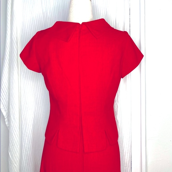 Vintage 80s Danny & Nicole red tailored midi dress - Picture 5 of 6